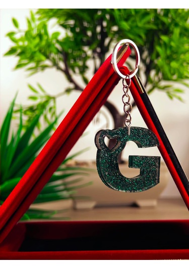 Harfli Anahtarlık Epoksi Kişiye Özel Yapım El Yapımı Harf Anahtarlık Kalp Model Özel Tasarım Hediyelik Ürün Kalp Desenli Simli Anahtarlık Açık Mor