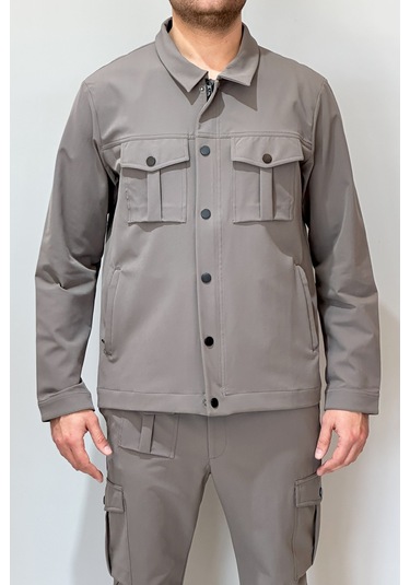 Erkek Modern Fermuarlı Üst 24720 Vizon Vizon