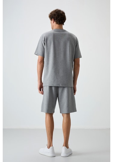 Tommy Life Gri Melanj Pamuklu Kalın Yumuşak Dokulu Oversize Fit Basic Erkek Şort Takım - 85249 GRİ MELANJ Tommy Life Gri Melanj Pamuklu Kalın Yumuşak Dokulu Oversize Fit Basic Erkek Şort Takım - 85249 GRİ MELANJ