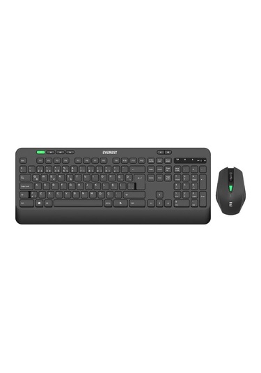 Everest Km-2620 Siyah Usb Sessiz Switch İnce Kablosuz Q Multimedia Klavye + Mouse Set Everest