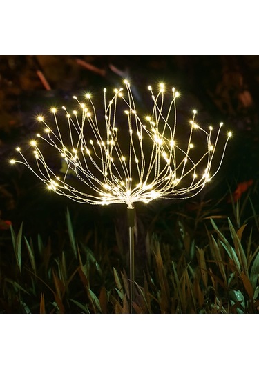 Yunboo Güneş Enerjili Bahçe Işıkları Dış Mekan Sıcak Beyaz 3'lü Otomatik Açık-kapalı Sulama Dayanıklı 120 Led Işıltı Süsü