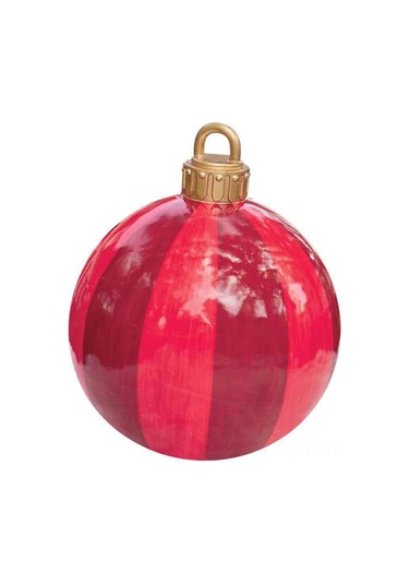 Hfambition Halka Desenli 60cm Çap 80cm Yükseklikli Noel Dekorasyonu Outdoor Hareketli Pvc Şeker Topu Oyuncak Çok Renkli