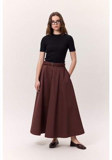 Premıum Geniş Etek Bordo Bordo