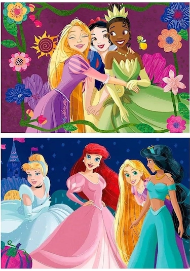 Educa 2x50 Parça Disney Prensesleri Kız Çocuk Ahşap Puzzle - 4-6 Yaş 1 Adet