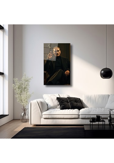 Mustafa Kemal Atatürk - Cam Tablo - Deg0294
