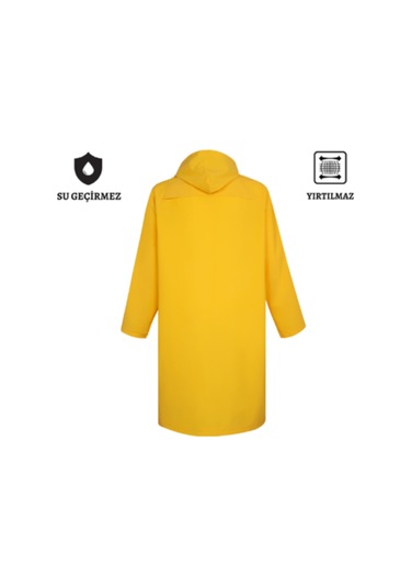 Pvc Astarlı Yağmurluk Pardösü Sarı Xxl