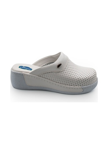 Dr.Comfort Ortopedik Deri Hemşire Kadın Sabo Terlik-Beyaz