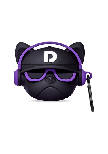 Microsonic Aipods Uyumlu 4.nesil / Anc Kılıf Cartoon Figürlü Silikon Crtn-fgr-hphp-bldg-mr Siyah - Mor