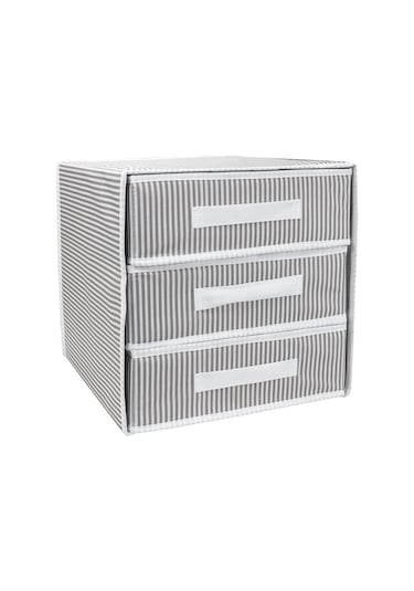 Üç Bölmeli Çekmece - Gri 4881 Çok Renkli