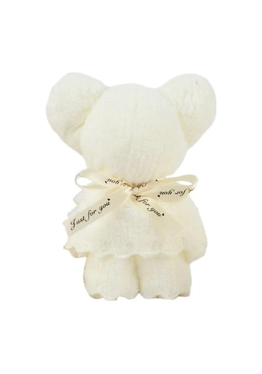 Geekyou Beyaz Ayı Desenli Yumuşak Havlu + Çanta Hediyelik Seti, Kaliteli Poliester, 15x9 Cm, 30 Gr, Tek Adet