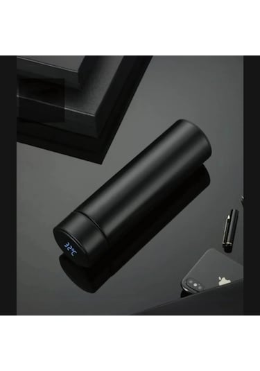 Çelik Dijital Led Sıcaklık Göstergeli Akıllı Termos Matara 400 Ml Siyah