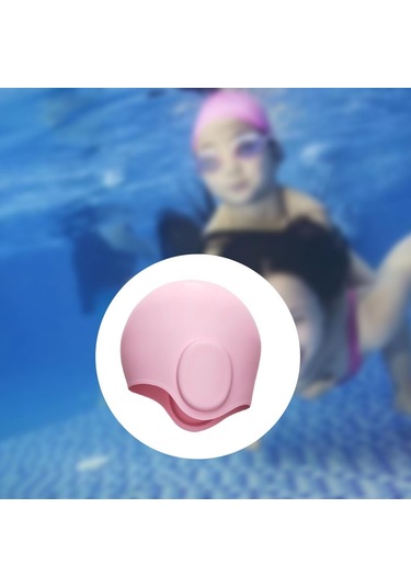 Suntek Kulak Koruma Uzun Saçlı Yüzme Şapkası Yüksek Pembe