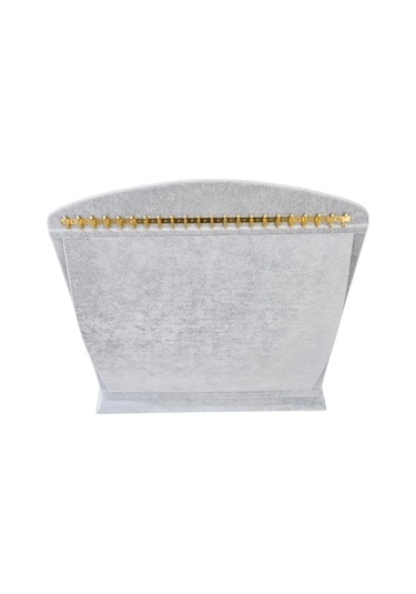 Bombeli Kolye Zincir & Kolye Standı 22 Metal Askılı Gri 26 X35 Cm Çok Renkli