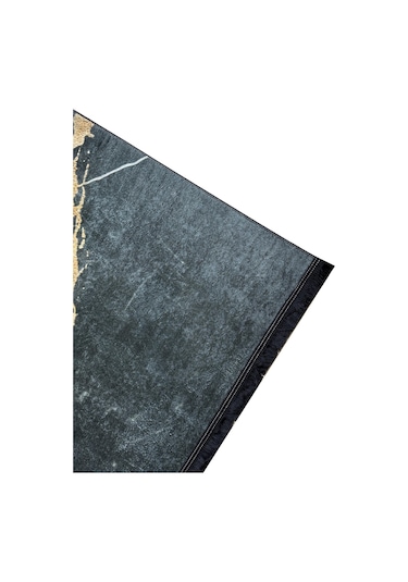 Dijital Kaymaz Yıkanabilir Gold Detaylı Modern Salon Halısı Mutfak Halısı Yolluk Balkon Halısı Gold