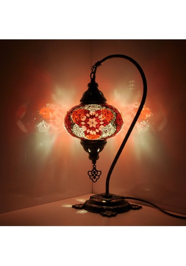 Osmanlı Mozaik Masa Üstü Dekoratif Lamba Gece Lambası Ev Hediyesi Çok Renkli