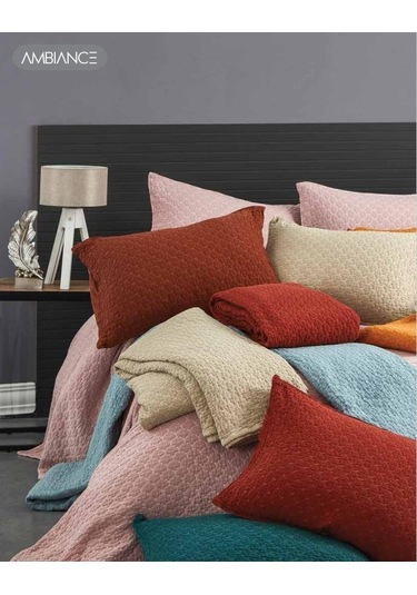 Ceyline Stonewashed Yatak Örtüsü Çk Ambiance Pembe Pembe