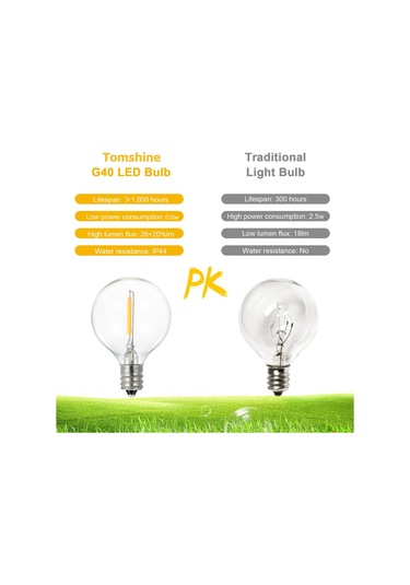 Qingmipy 25 Adet E12 230v Cam Led Ampul G40 - Ip44 Su Geçirmez 0.6w 2200k Isık Beyazı Işık Kaynağı