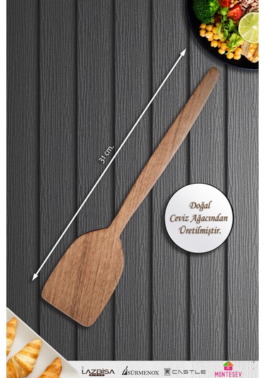 Doğal Ceviz Ağacı Ahşap Tahta Kaşık Seti Ağaç Kaşık 2li Set 03 Ahşap