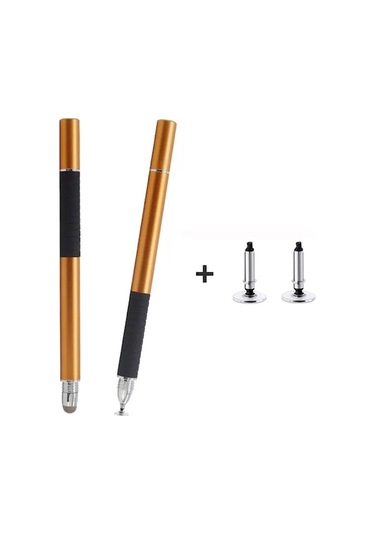 Rogfer At-31 İletken Kumaş Kafa Hassas Enayi Kapasitif Kalem Kafası 2'si 1 Arada El Yazısı Kalem Kalemi İle 2'si Altın