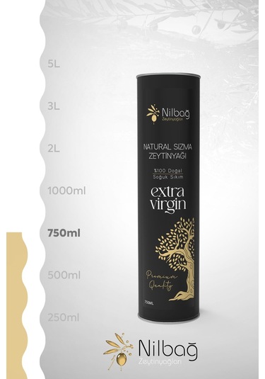 Nilbağ Zeytinyağları Ayvalık Sızma Natural Zeytinyağı Teneke 750 ML