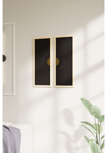 Dekoratif Modern Tasarımlı 2'li Ahşap Tablo