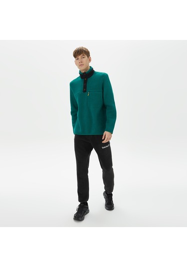 Peak Performance Fleece Snap Erkek Yeşil Outdoor Polar Düz G78899060 Yeşil