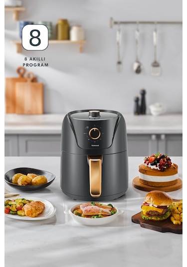 Homend Airfryday 2505H 8 Farklı Programlı, Yağsız Fritöz 4.3 L Airfryer