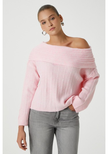 Ritnice Kadın Perla Grade Pembe Yumuşak Triko Kazak Softpembe