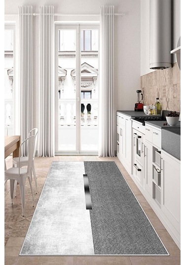 West Home Dijital Baskı Yıkanabilir Kaymaz Taban Leke Tutmaz Mutfak Halısı Salon Halısı Ve Yolluk Wh 559 Grey