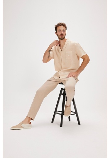 Bad Bear Lyne Erkek Bej Klasik Yaka Gömlek 240130002-BEI Bej