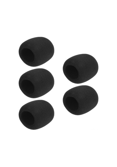 Konesam 5'li Paket Siyah Mikrofon Köpük Koruması - Ruhsat, Rüzgar Ve Ortam Gürültüsünü Azaltır - Standart Top Tipi Mikrofonlar İçin Uyumlu