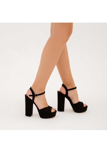 Tamer Tanca Kadın Vegan Siyah Süet Abiye Ayakkabı 539 1980 Bn Ayk Y21 Sıyah Suet Siyah