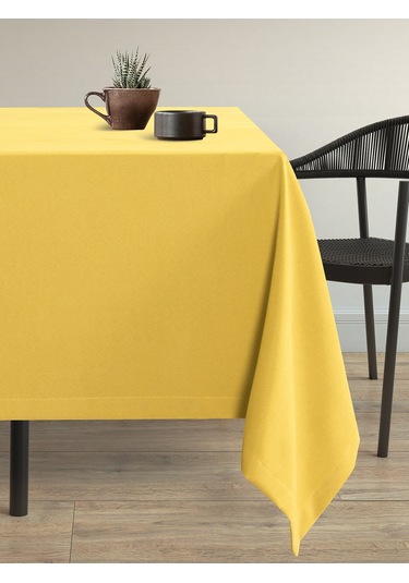 Kadife Dokulu Acem Lalesi Sarısı Dertsiz Masa Örtüsü Acem Lalesi Sarısı
