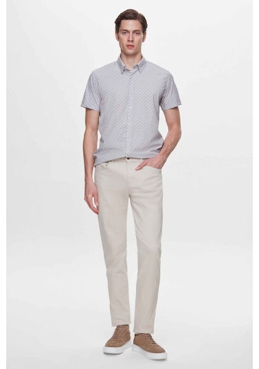 Twn Slim Fit Taş Baskılı Easy Iron Gömlek 4ec02ad042802 S01