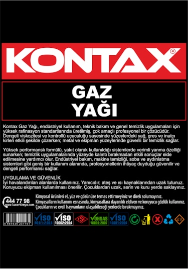 Kontax Gaz Lambası Yağı 5 Lt Şeffaf