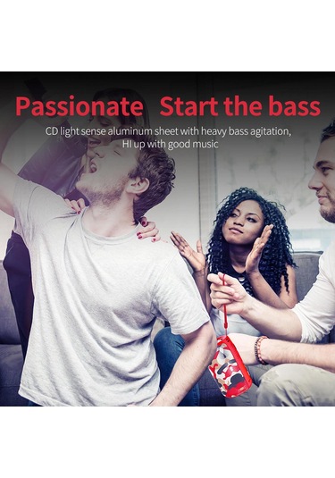 Mufunye Zealot S32 Taşınabilir Bluetooth Hoparlör, 5w Bass, Bt5.0/tf Kart/usb/aux Desteği, 2000mah Pil, Kırmızı Pamuk Kamuflaj