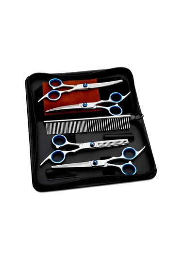 Ximistore9 7 Parça 6 İnç Evcil Hayvan Grooming Makas Seti - Düz, Yukarı Ve Aşağı Eğik Kesici Araçlar