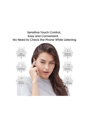 Onıkuma T301 Şeffaf Karikatür Kablosuz Bluetooth Kulaklık Beyaz