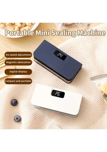 Boatshop1 Beyaz 6 Ayarlı Usb Şarj Edilebilir Lityum Pil Hızlı Mühürleme Seyahat Piknik Ve Mutfak İçin Taşınabilir Mühürleyici