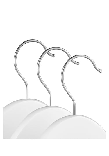 Teknor-prado 24 Adet Ahşap Görünümlü Plastik A Kalite Siyah Stil Elbise Askısı Beyaz