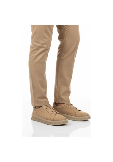 Kum Nubuk Hakiki Deri Büyük Numara Erkek Casual Ayakkabı 2516 M Bej