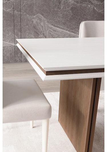 Modalife Linen 6 Sandalye + 1 Sabit Masa 180 x 100 CM Yemek Masası Takımı 6 Kişilik Vizon - Krem Modalife Linen 6 Sandalye + 1 Sabit Masa 180 x 100 CM Yemek Masası Takımı 6 Kişilik Vizon - Krem