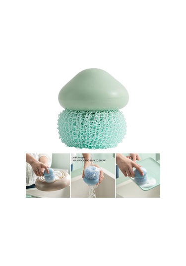 Magideal Suntek Mutfak Dayanıklı Bulaşık Temizleme Topu Yeşil - 7 x 7 x 8 CM Yeşil