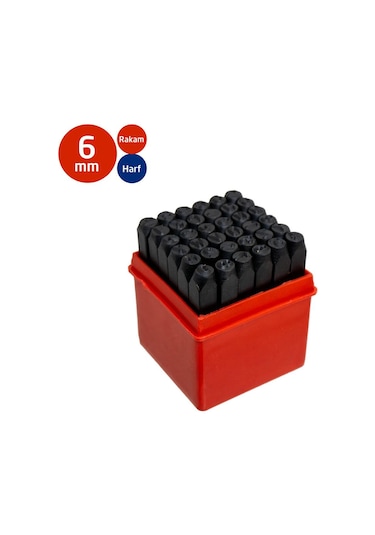 Partner Pt03044 Çelik Harf Rakam Zımba Takımı 6 Mm 36 Parça