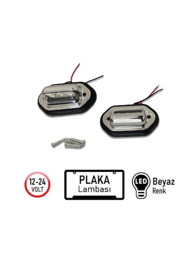 Plaka Lambası 12-24v Nikel Smd Ledli Beyaz 2li