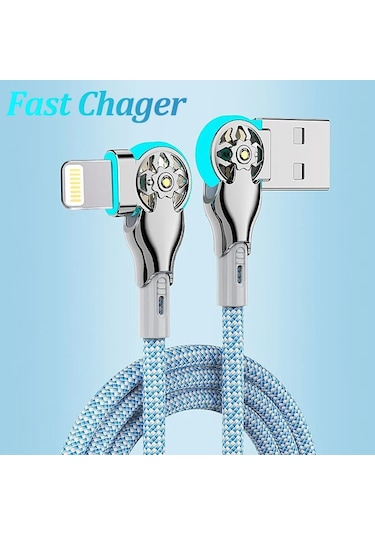 Tekagene180 Derece Dönebilen Hızlı Şarj Kablosu Usb-c Iphone Uyumlu 14/13/12/11 Huawei Samsungbej1m