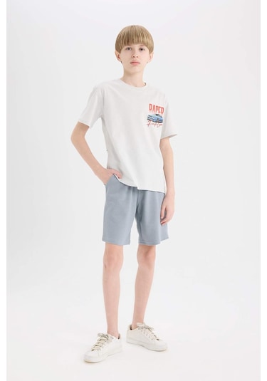 DeFacto Erkek Çocuk Beli Lastikli Cepli Pike Şort B5925A825SMGR527