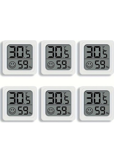 Boatshop1 Mini Termometre Higrometre Elektronik Sıcaklık Nem Göstergesi Araba İçin Rastgele Renk Karıştırma 6 Adet