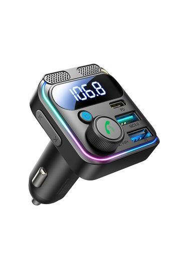 Joyroom Jr-ccb01 48w Çift Mikrofonlu Araba Kablosuz Fm Verici Siyah