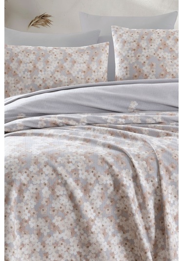 Enlora Home Doğal Pike Baskılı Tek Kişilik Piti Yaprak Rose